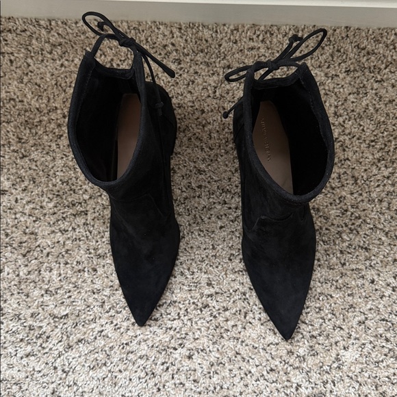 NWT Stuart Weitzman Avenue 85 City Block Booties Suede Size 11.5 Black - Picture 11 of 14